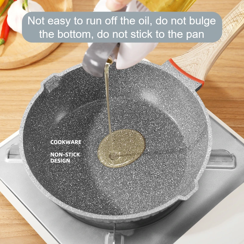 CAROTE/Carrot removable handle maifan stone nonstick pan pan auxiliary food  pot household wok set - AliExpress