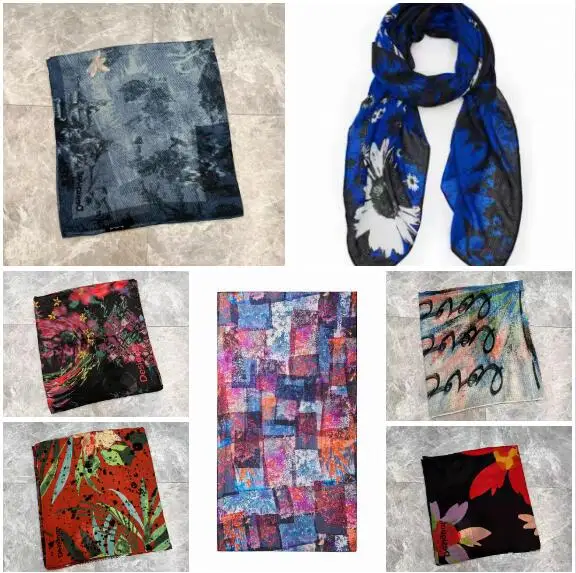 

Foreign Trade Original Order Spanish Women's Scarf Multiple Colorful Prints Long 100 * 190 Shaded Bohemian Style Shawl