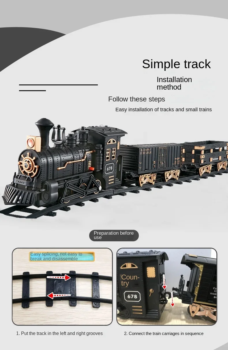 Classic Smoking Train Kids electric little train set Track