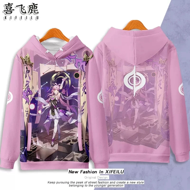 

Anime Honkai: Star Rail Fu Xuan Hooded Hoodie Sweatshirt Coat Cosplay Costume Men Women Student Loose Pullover Tops Pants