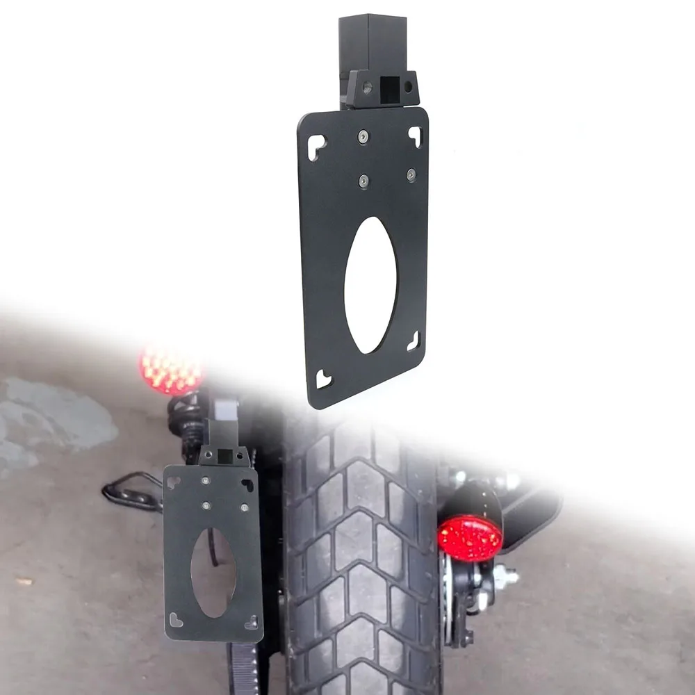 Motorcycle Side Mount Bracket Vertical License Plate Fit For Indian