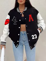 Plus Hope Something Good Happens Prints Baseball Coat Womens Basics Jackets Fleece Warm Soft Tops Casual Pocket Woman Clothes