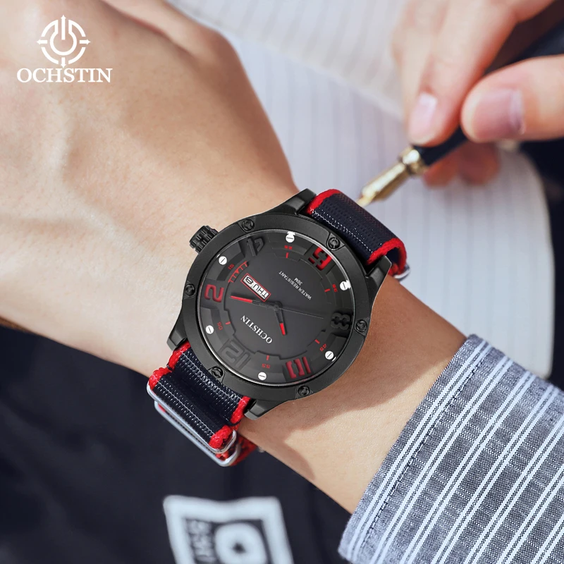 Ochstin Creative Nylon Series Casual, Simple, and Multi functional Calendar Quartz Movement Waterproof Watch Men's Quartz Watch