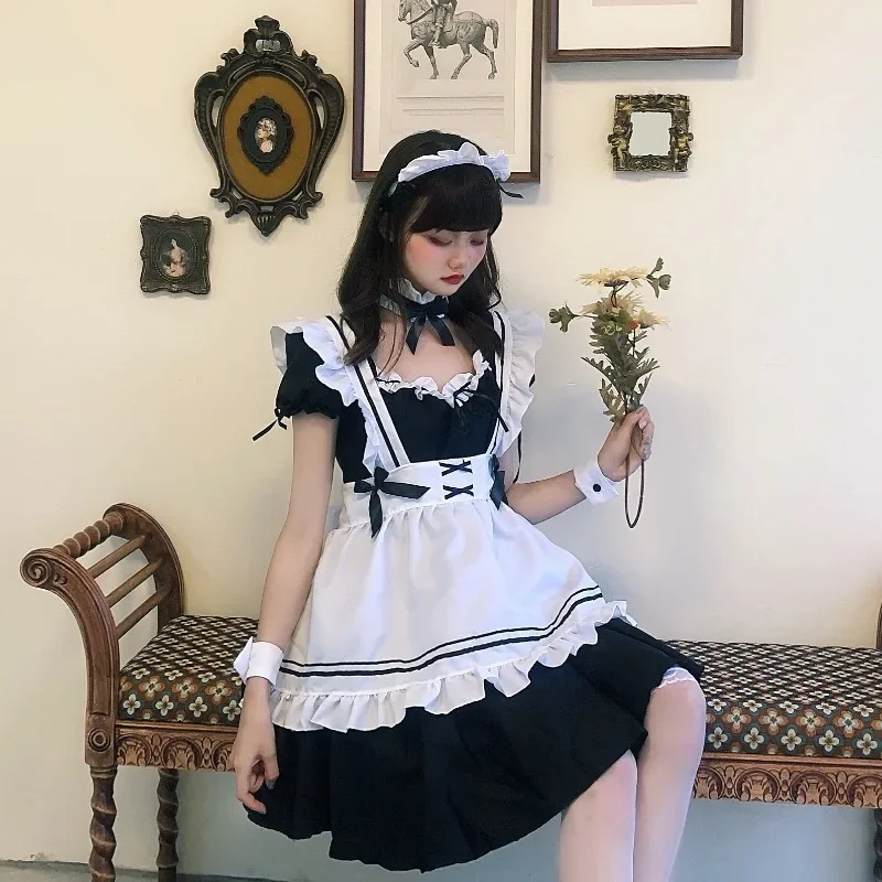 New Maid Cosplay Costume Cute Lolita Maid Costumes Girls Women Lovely Costume Animation Show Japan Outfit Dress Plus Size Lolita