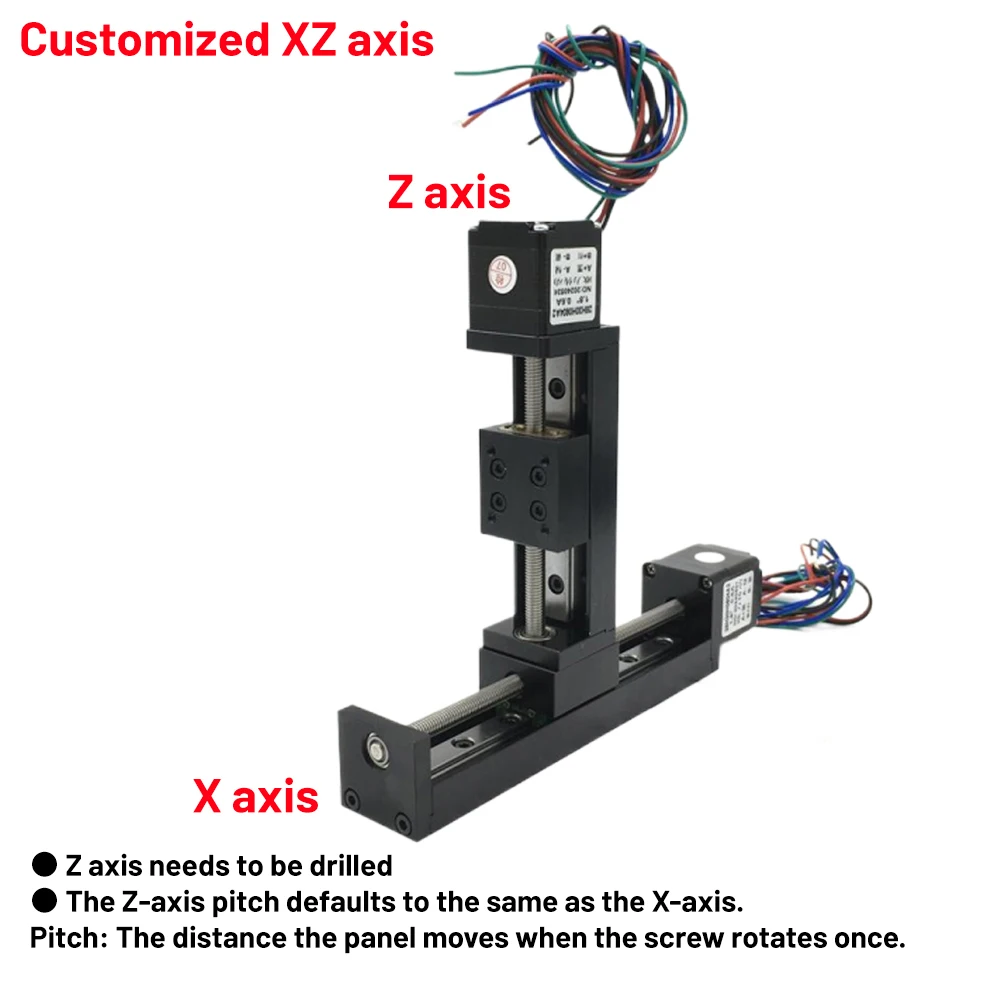 YunDuan XY/XZ Axis Sliding Table Mini T-type Linear Rail Motor Kit