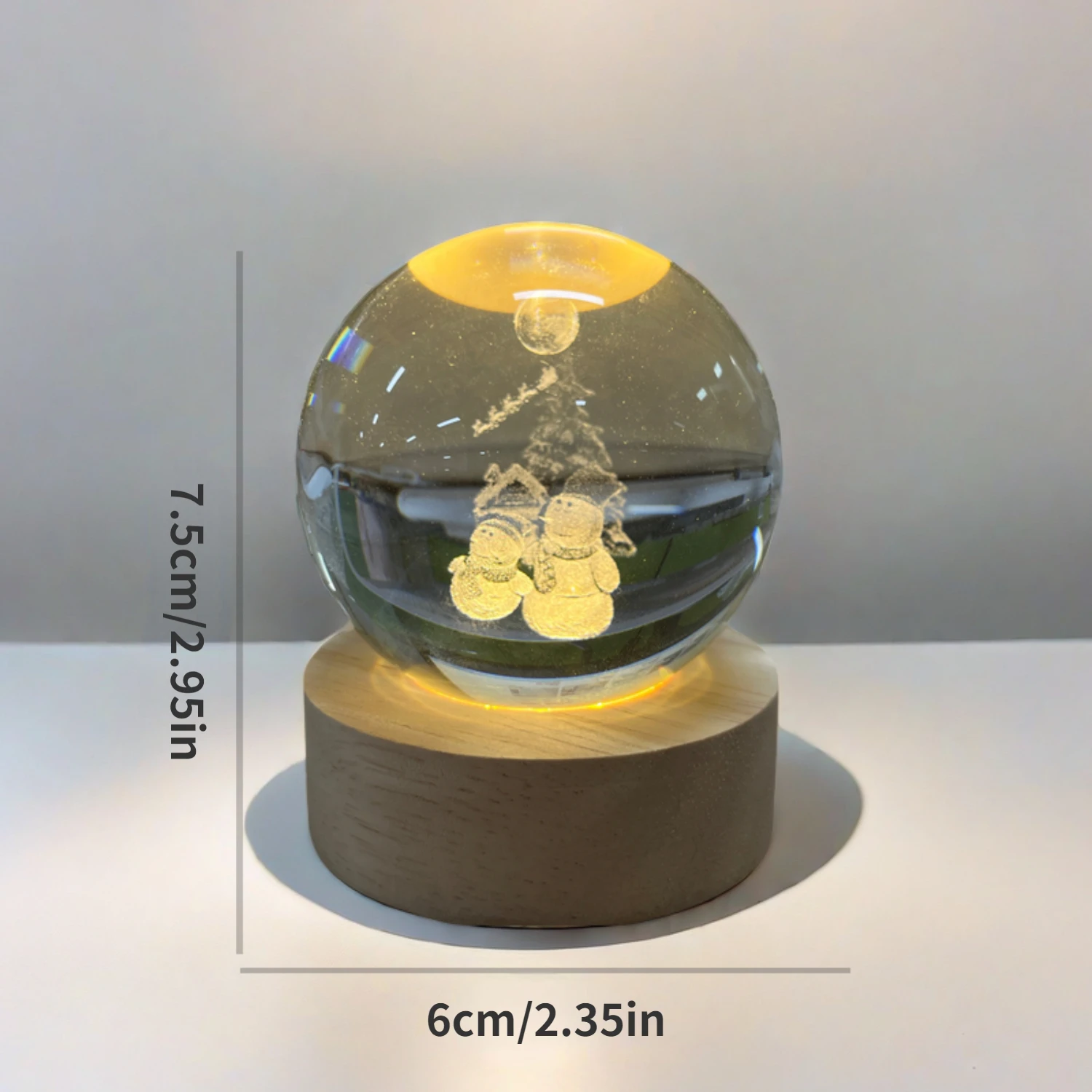USB 3D Crystal Ball LED Night Light Laser Engraved SolarSystem Globe Astronomy Birthday Gift for Bedroom Home Desktop Decor Lamp 6