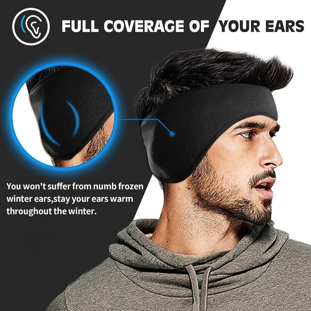 Winter Fleece Ear Warmers Muffs Headband for Men Women Ski Running Cycling