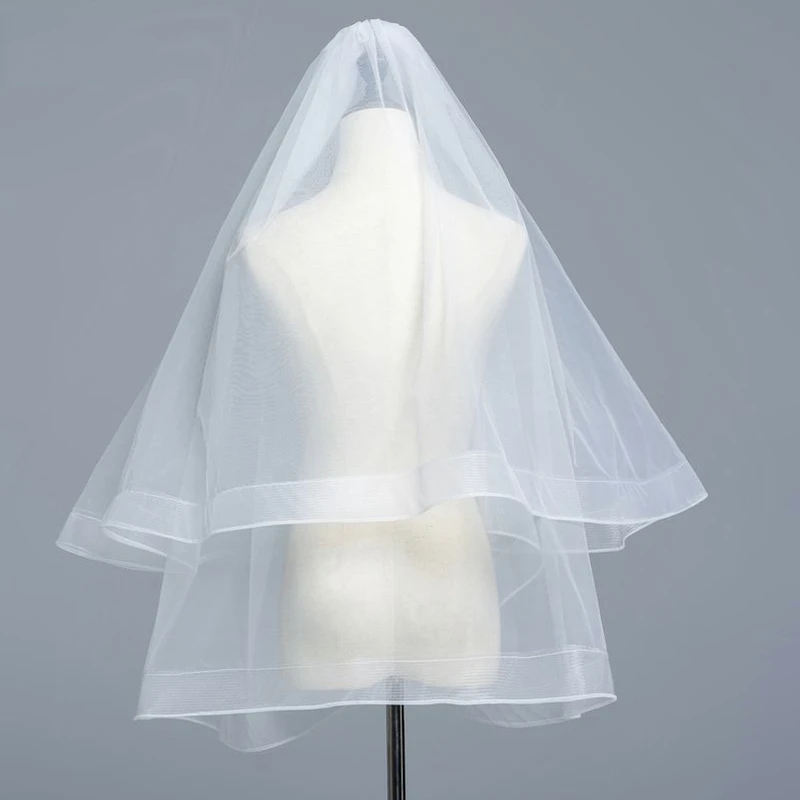 Simple Wedding Veil Two Layers Elbow Length Voile Mariage Hot Wedding Accessories Bridal Veils Veu De Noiva