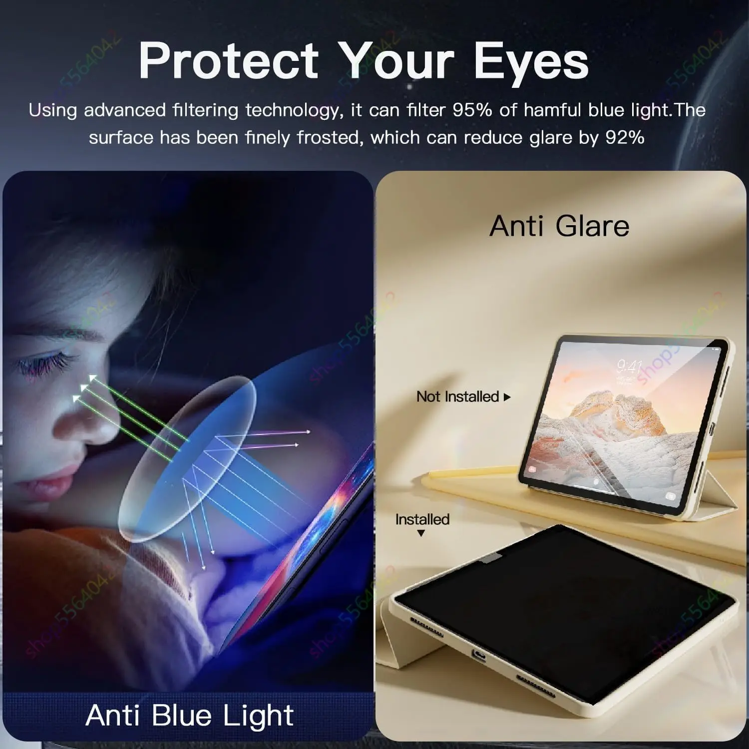 360° Privacy Like Paper Screen Protector for Samsung Galaxy Tab S9 11 Inch S8 S7 S9 FE 10.9'' Anti-spy Anti-Peep Soft PET Film 4