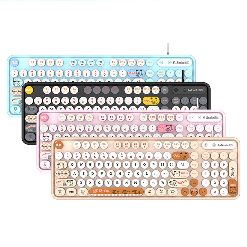 Keyboard Combo Mixed Color Keyboard Set Circular Suspension Key Cap Ergonomics Keyboard for Laptop Desktop