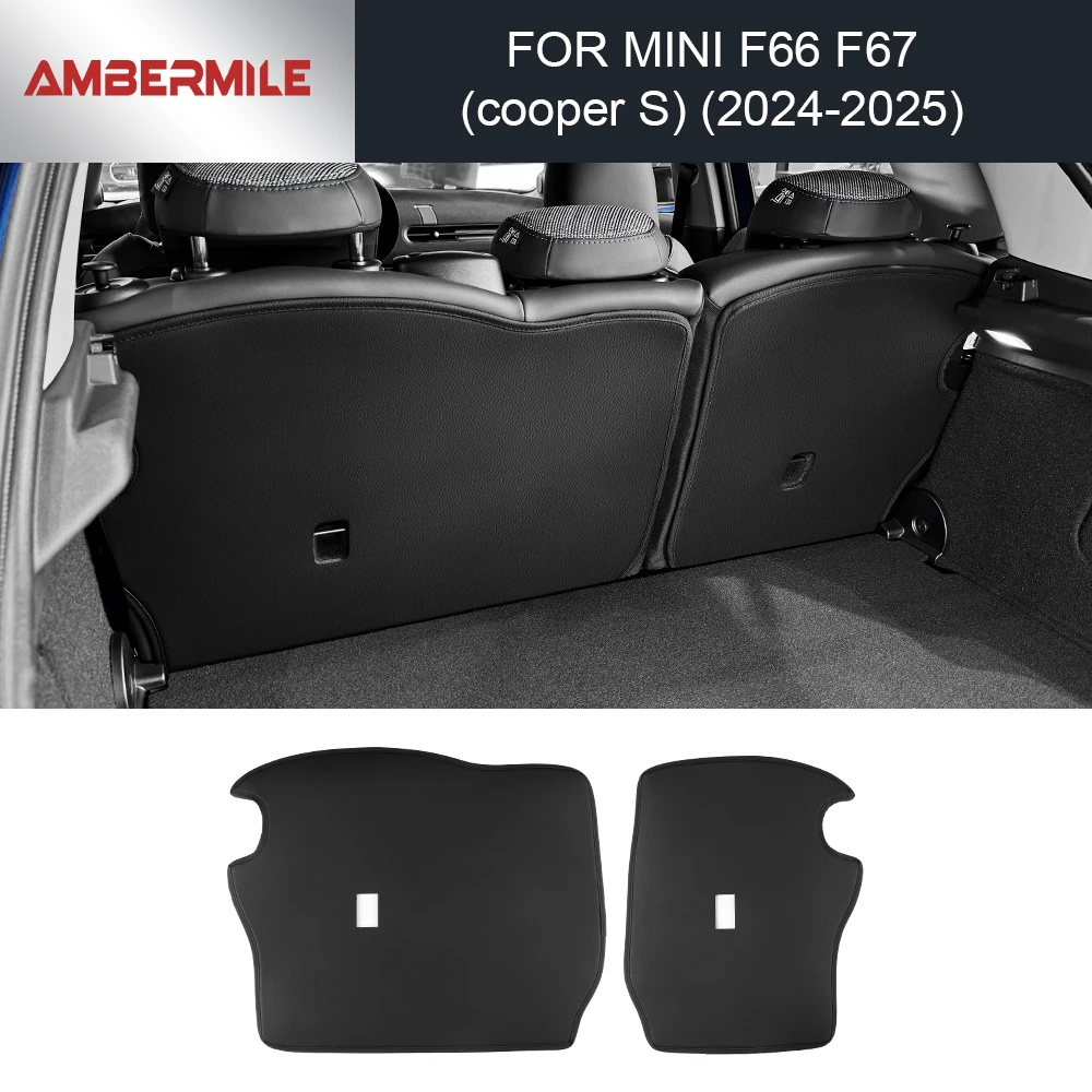 2Pcs PU Leather for Mini Cooper S F66 F67 Car Seat Anti Kick Pad Rear Protective Seat Back Anti Dirt Mat Accessories