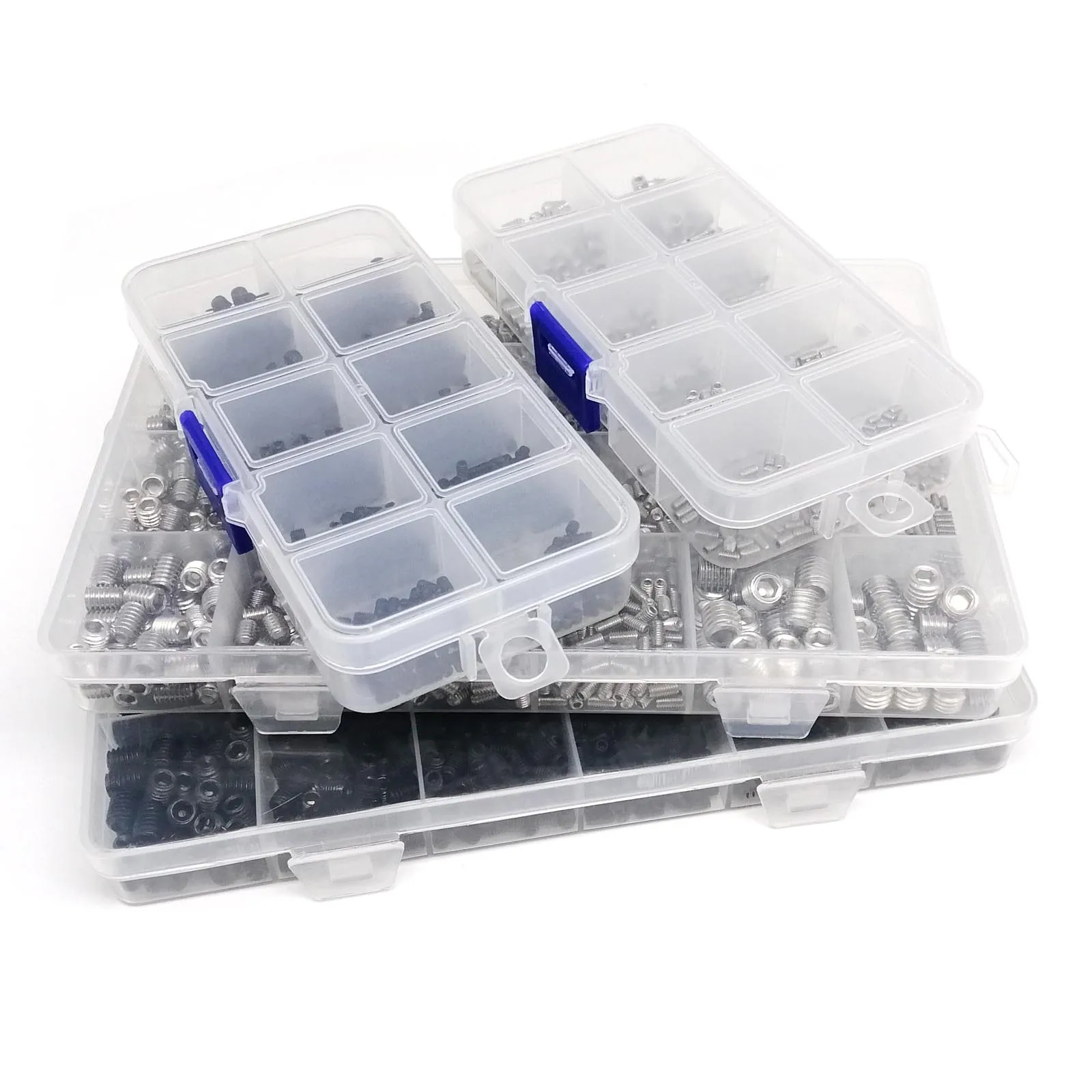 Black Hex Socket Allen Cup Point Grub Screw Assortment Kit - 304 Stainless Steel
