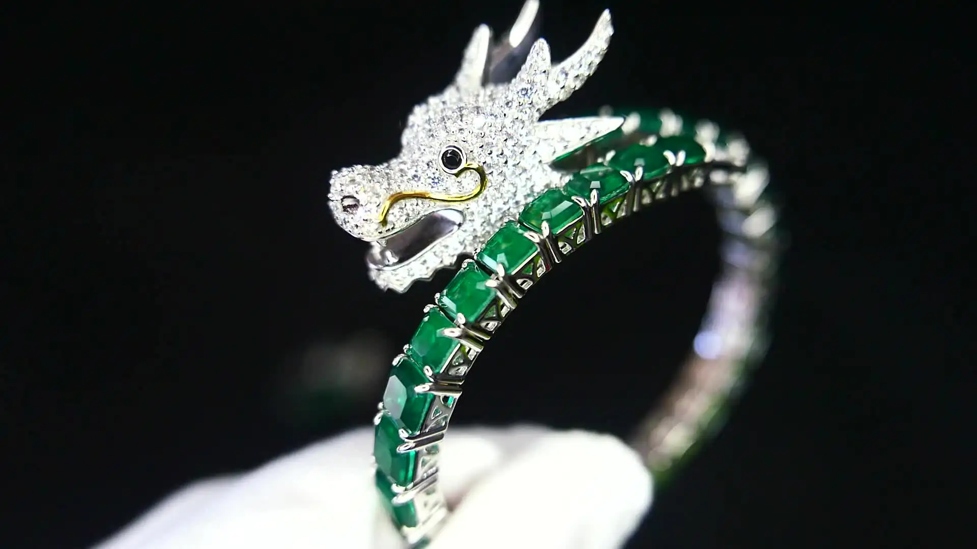 KQDANCE 925 Sterling Silver Lab Emerald High Carbon Diamond