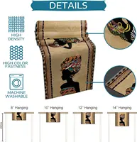 Ethinic Boho African Woman Linen Table Runners Dresser Scarf Table Decor Farmhouse Dining Table Runners Holiday Party Decoration 5