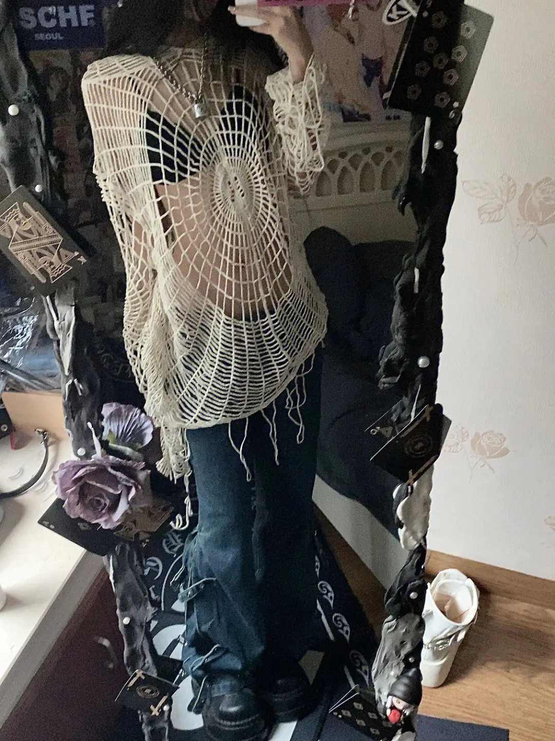 

Y2k clothesY2k Spider Web Hollow Hole Design Spice Girl пуловер с капюшоном вязаный Топ свитер Женская корейская мода свитер с узорами