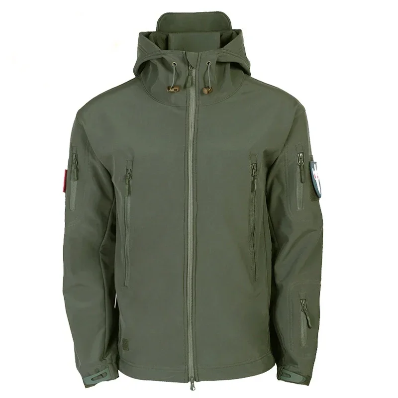 thumbnail image 1 of Traje impermeable de lana para invierno, conjunto de chándal para senderismo para hombre, chaqueta Softshell, chaqueta térmica para acampar, traje táctico, ropa de pesca, 1 of 5