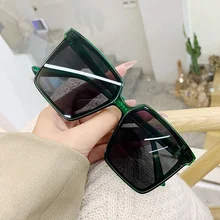  Vintage Square Oversized Sunglasses Women Men Brand Designer Transparent Gules Gradient Sun Glasses Big Frame Eyewear UV400 