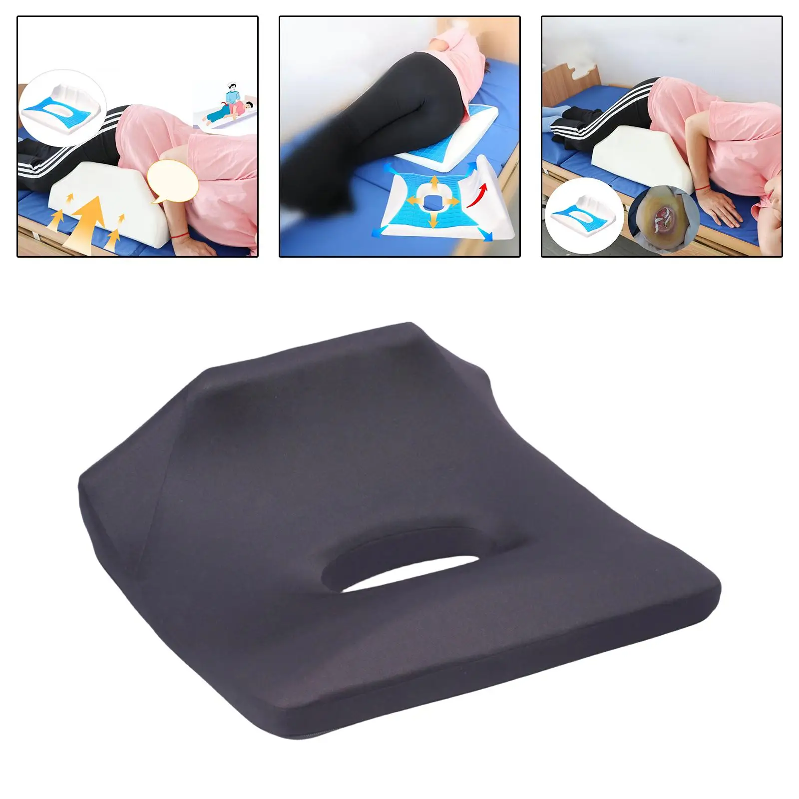 Seat Cushion for Long Sitting Non Slip Durable Hip Support Pressure Sore Pad for Computer Chair Home Toilet Chair Office Chair