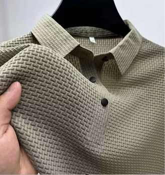 Nuova Camicia POLO 2025 per Uomo, Abbigliamento Casual, Colletto con Bottoni, Tinta Unita, Stile Vintage, Taglie M-6XL