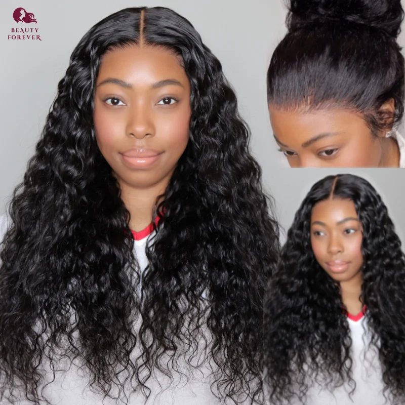 Beautyforever 7x5 Pre Everything Water Wave Glueless Human Hair Wigs Wear Go Glueless Wig Ready to Wear HD Lace Front Wig