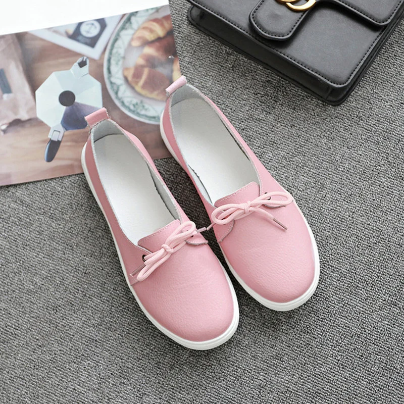 Women Shoes Casual Loafers Fashion Sneakers Woman Flats High Quality Plus Size Soft Ladies Loafers Female Split Leather Shoes