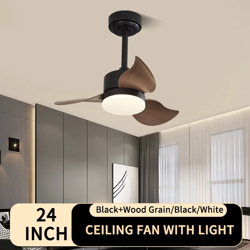 24 Inch Modern Ceiling Fan Light 6-speed Remote Control Speed Regulation Reversible Living Room and Bedroom Fan Light