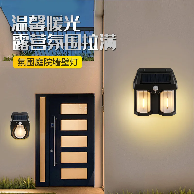 

Solar Street Light Human Body Induction Garden Light LED Tungsten Wall Light Outdoor Garden Villa Decor Lights Atmosphere Light