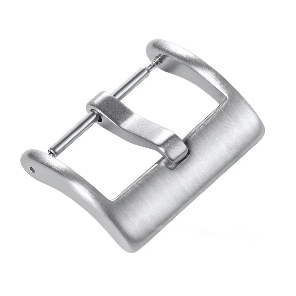 Premium Metal Watch Band with Square Buckle - Polished & Matte Finish in Silver & Black
