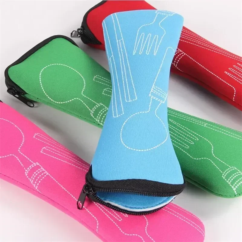 Tableware Bag Washable with Zipper Travel Cutlery Kit Case Portable Pouch for Dinner Household Tool Camping Travel Accessories storage bag camping storage bag