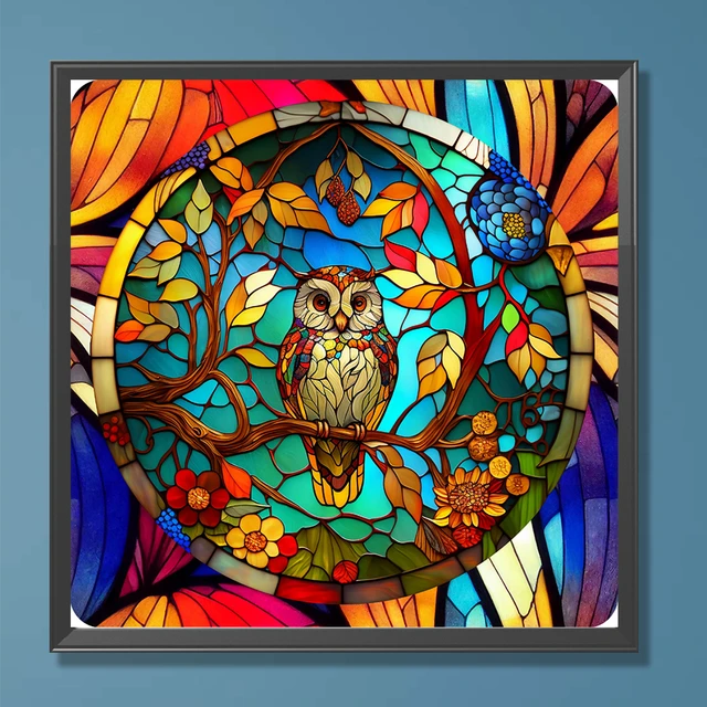 5D DIY Full Round Drill Diamond Painting - Stained Glass Dragonfly