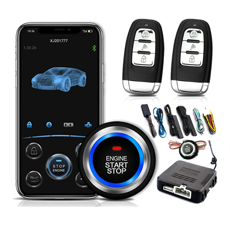 

Car Mobilephone Remote Control Engine Start One Button Start Stop Autostart Keyless Entry System PKE Automatic Central Locking