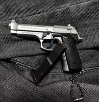 1:3 Mini 92F Pistol Model Alloy Detachable Assemblable Toy Keychain Pendant Metal Toy Gun Bag Decoration Boys Gift 2