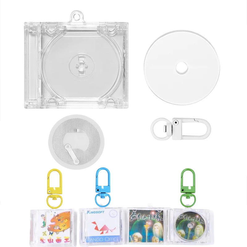 NFC 주변 기념 앨범 DIY 배낭 매달려 장식에 대 한 빈 미니 CD 케이스 키 체인 펜 던 트