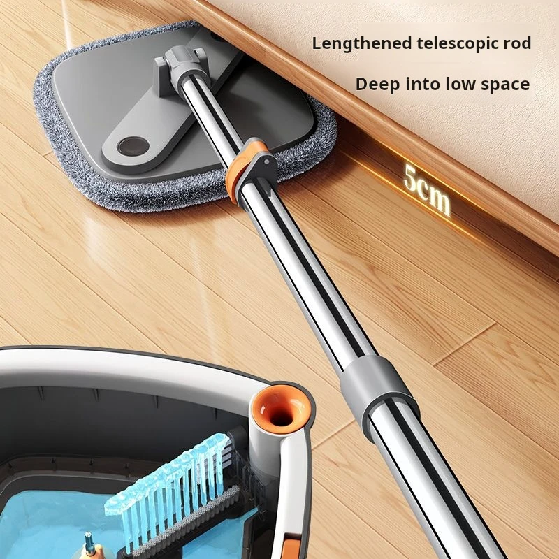 Hand Free Flat Floor 360 Spin Bucket Clean Mop Set Microfiber Sewage Water With Bucket Hand Free Household Lazy Cleaning Mop 3