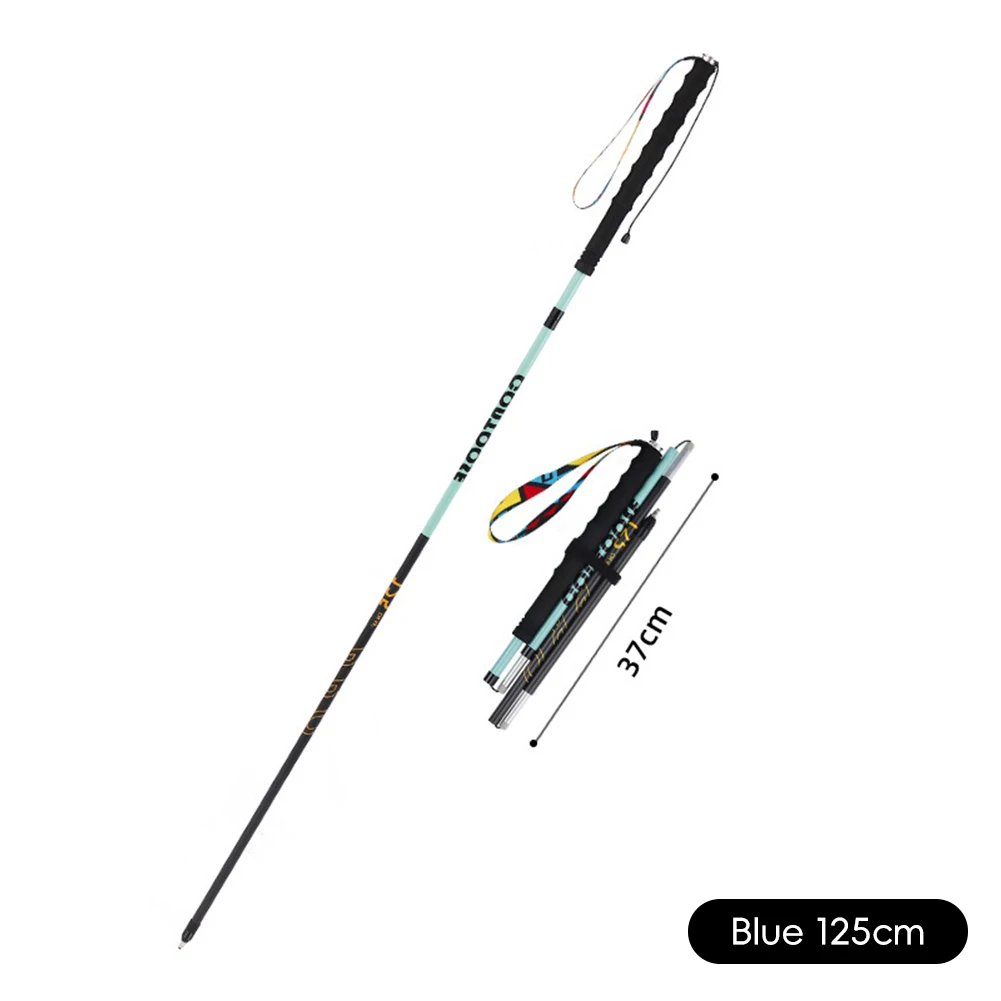 Ultra Light Carbon Fiber Foldable Trekking Pole for Professional Hiking and Trail Running (105-125CM)