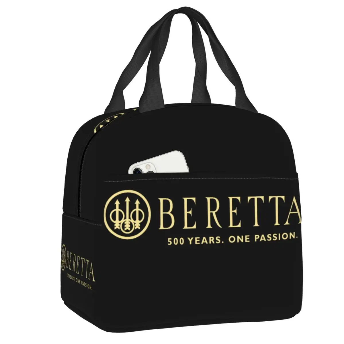 

Beretta Insulated Lunch Tote Bag for Women Kids Military Gun Gift Portable Thermal Cooler Lunch Box Picnic Container Bags