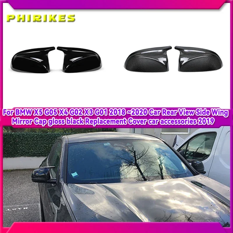 

M look Carbon Fiber Mirror Cover for BMW X3 G01 X4 G02 X5 G05 Side Door Rearview Cover Caps 2018 2019 2020+