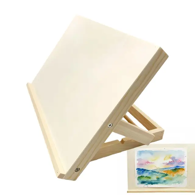 Desktop wooden easel Adjustable Angle canvas painting stand Portable folding Painting Easel for sketching watercolor bracket 1