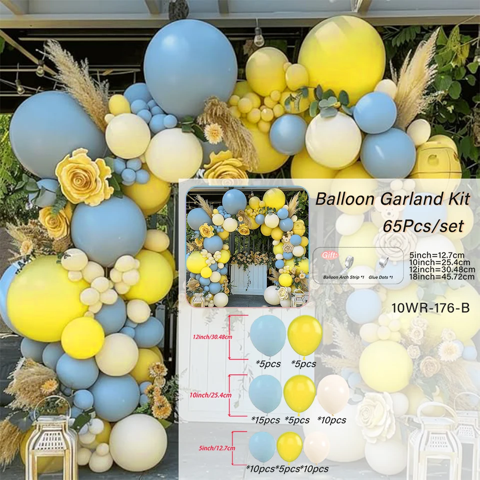 Duck Balloon Arch Kit - Blue, Yellow & White Balloons With Duck Foils For Baby Shower & Birthday - View #4