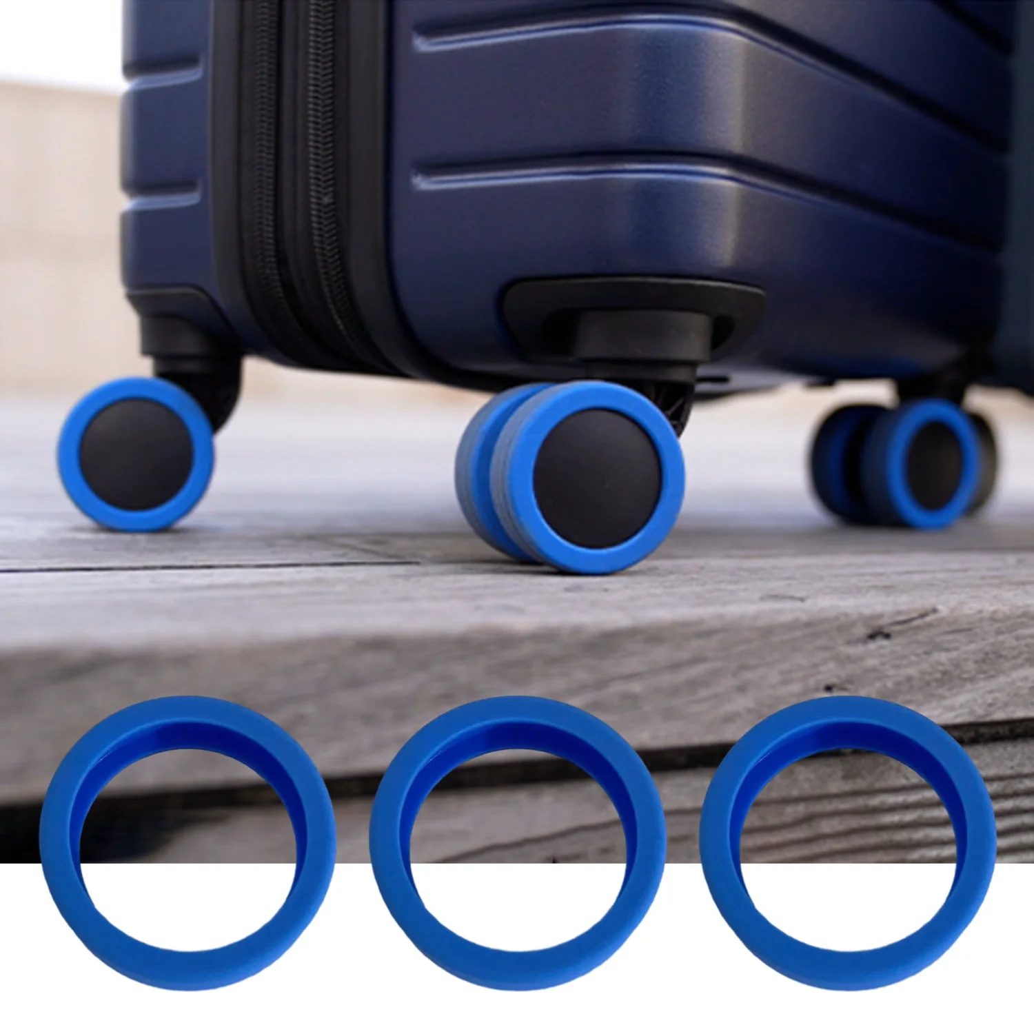 8-Pack Luggage Wheel Covers, Noise-Reducing, Portable Suitcase Wheel Protectors, Fits Most 8-Wheel Spinner Luggage, Assorted Col