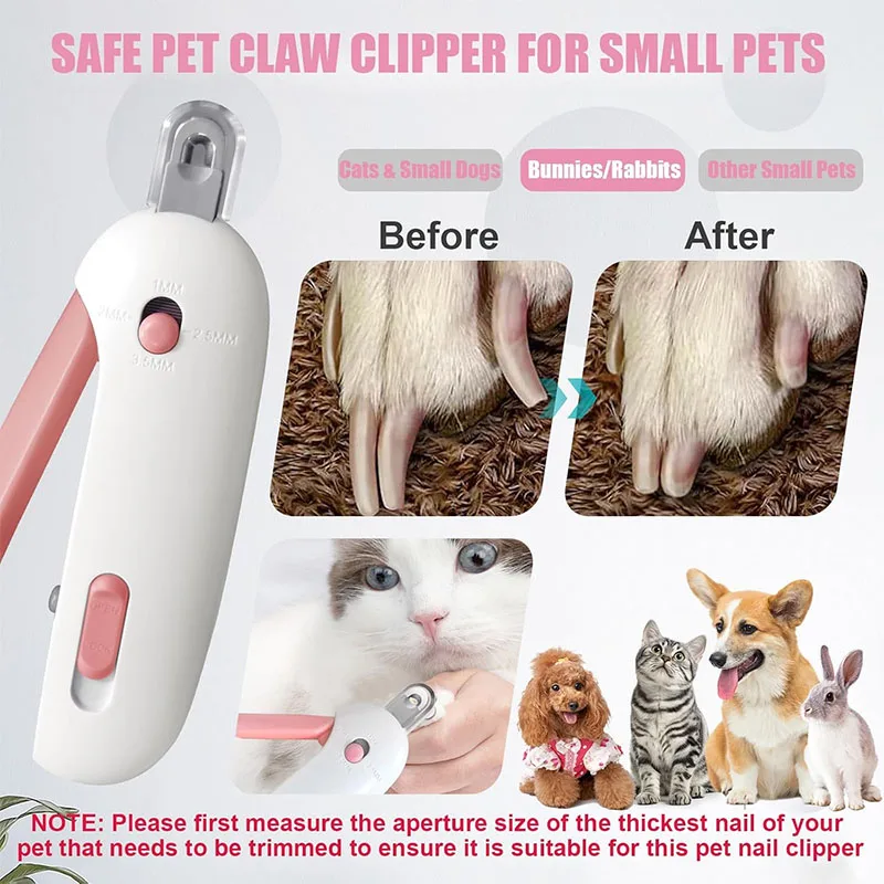 Máquina de tosa para cães e gatos com orifício ajustável e lixa de unha para evitar cortes excessivos. Ferramenta profissional para cuidados com a pelagem._voghion.com