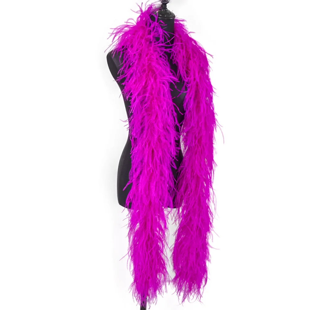 Large 2Metre Natural Ostrich Feather Boas Pink Customized The Whole 10CM  Plume Clothing Scarf Wedding Party Shawl Accessories