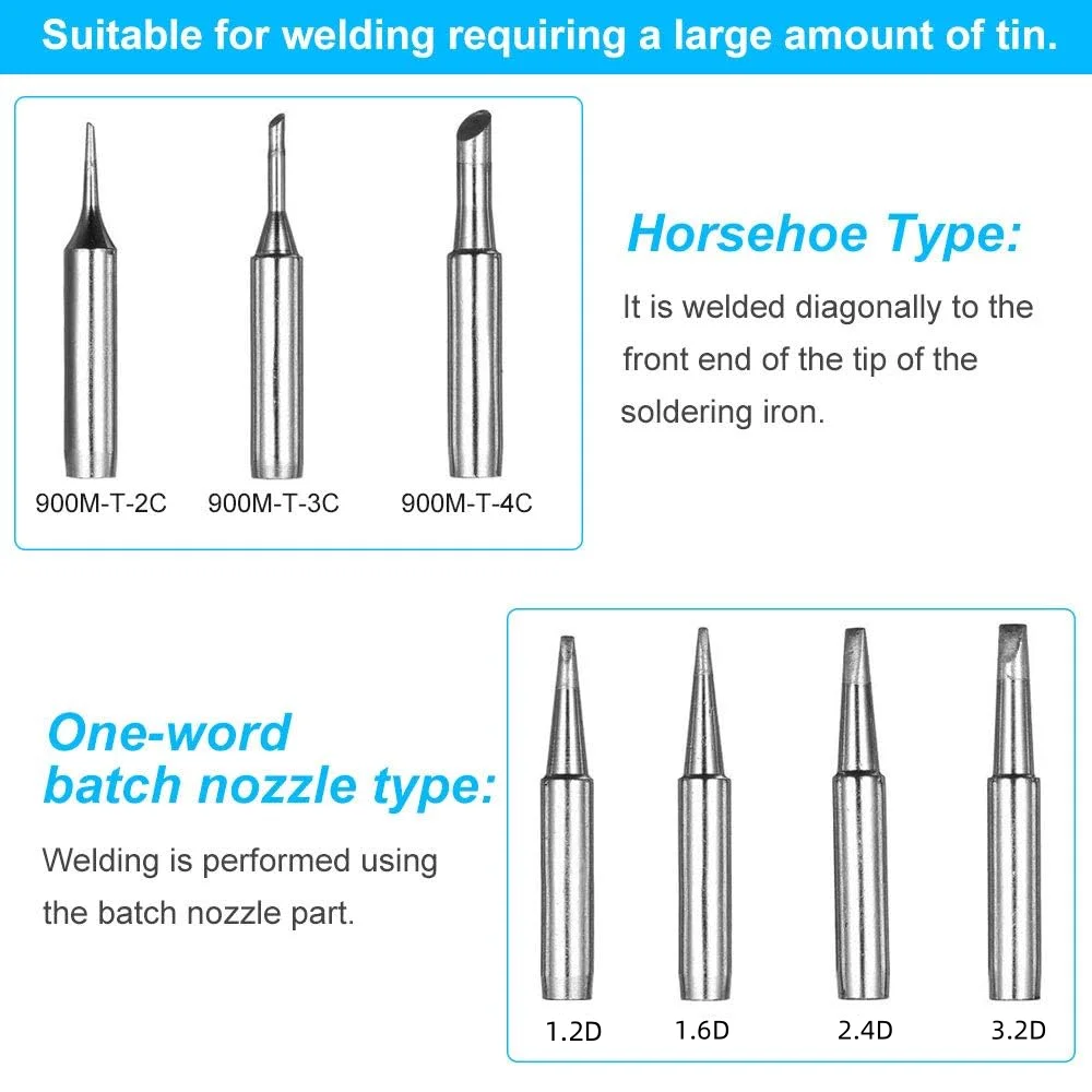 10 Piece Lead-Free Replaceable Soldering Iron Tip Set with Welding Sleeve