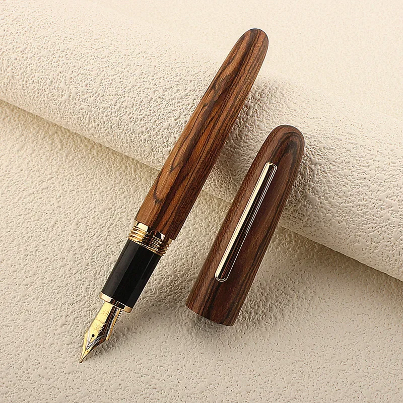 Jinhao 9056 천연 나무 만년필 수제 EF/M/F 펜촉 잉크 펜, 변환기 포함, 학교 사무실 용품, 문구 PK 9019