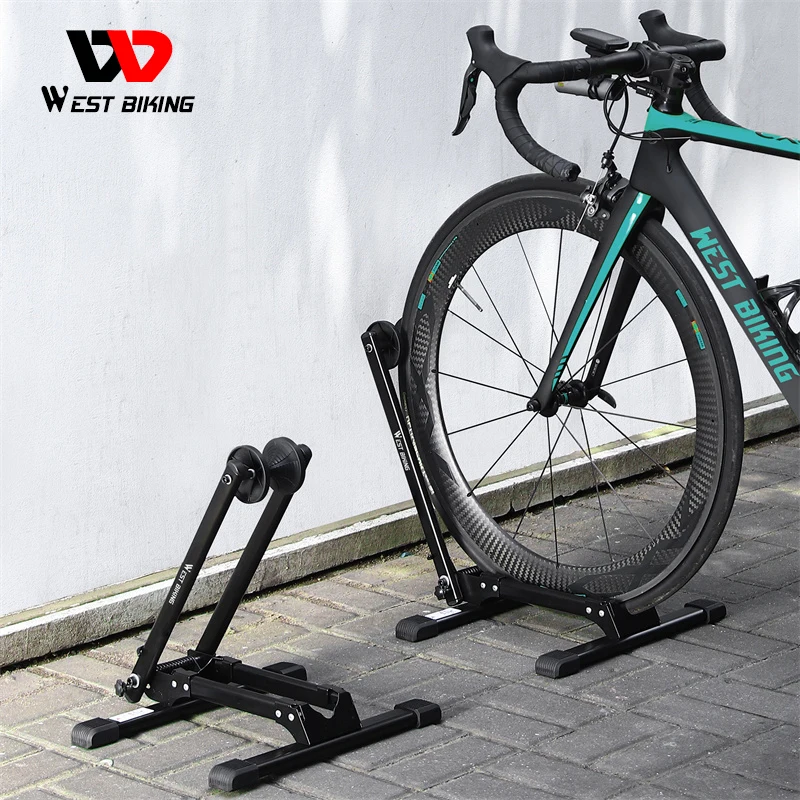 West Biking Pieghevole Portabiciclette Rack Di Stoccaggio Indoor Floor Bike Parking Rack Mtb Road Cycling Wheel Holder Accessori Per Bici