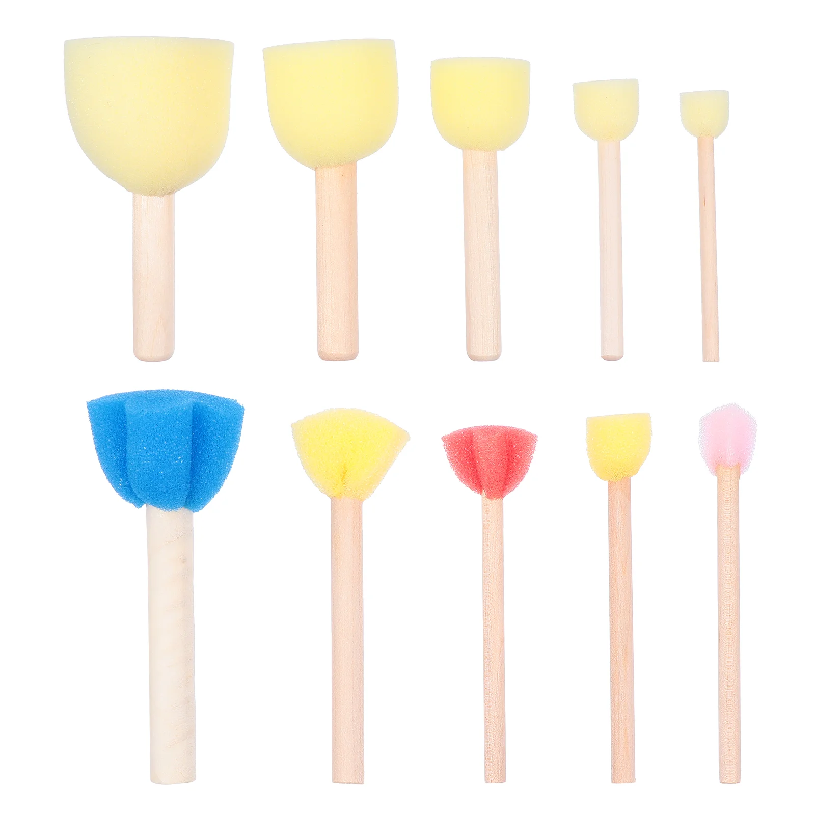 

10 Pcs Paint Brush Graffiti Drawing Tool Painting Face Sponge Pigment Wood Child Brushes for Kids