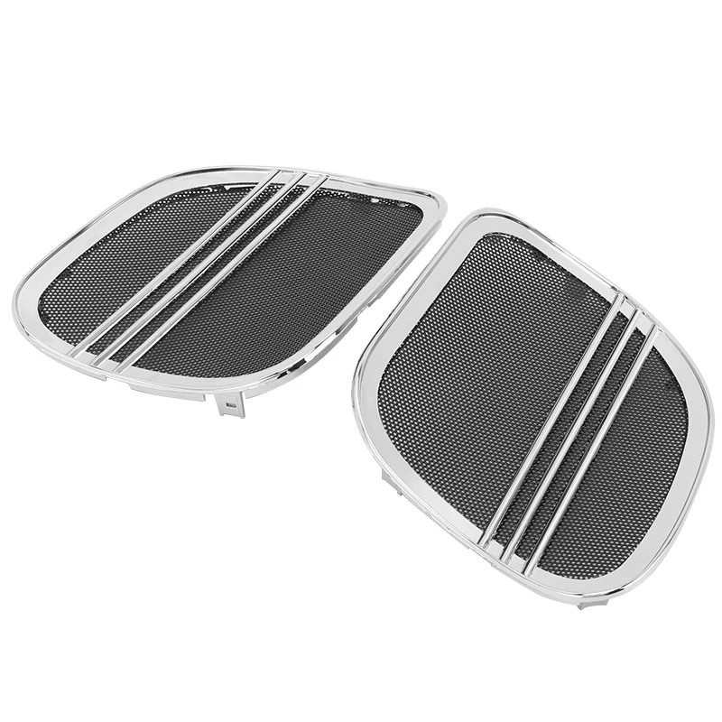 Motorcycle Speaker Grills Cover Trim Mesh Tri-Line Black
