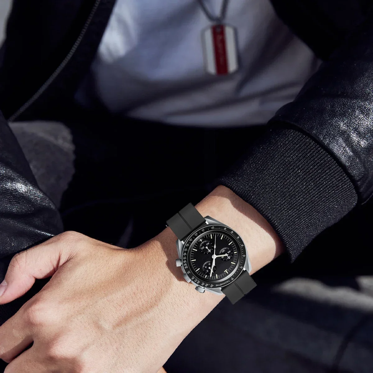 سوار ساعة بمشبك مغناطيسي من السيليكون ، حزام لساعة...