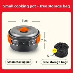 Portable Outdoor Hiking Cookware Set: Compact Teapot, Frying Pan, and Pot for Camping and Boiling Water (Cooking Pot - S)