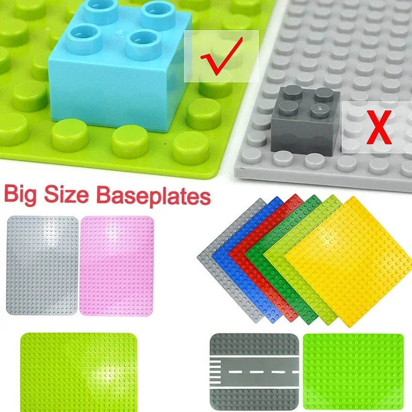 

Duploes Big Size Baseplate 16x16 Dots Bricks Assembly Plates Large Particles Animal Classic Figures Building Blocks Kid Toys